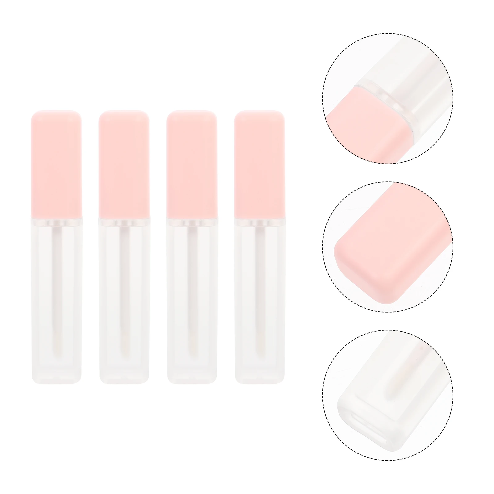 

4 Pcs Lip Gloss Empty Bottle Container Set Tubes Containers Make up Small Refillable Plastic Packaging