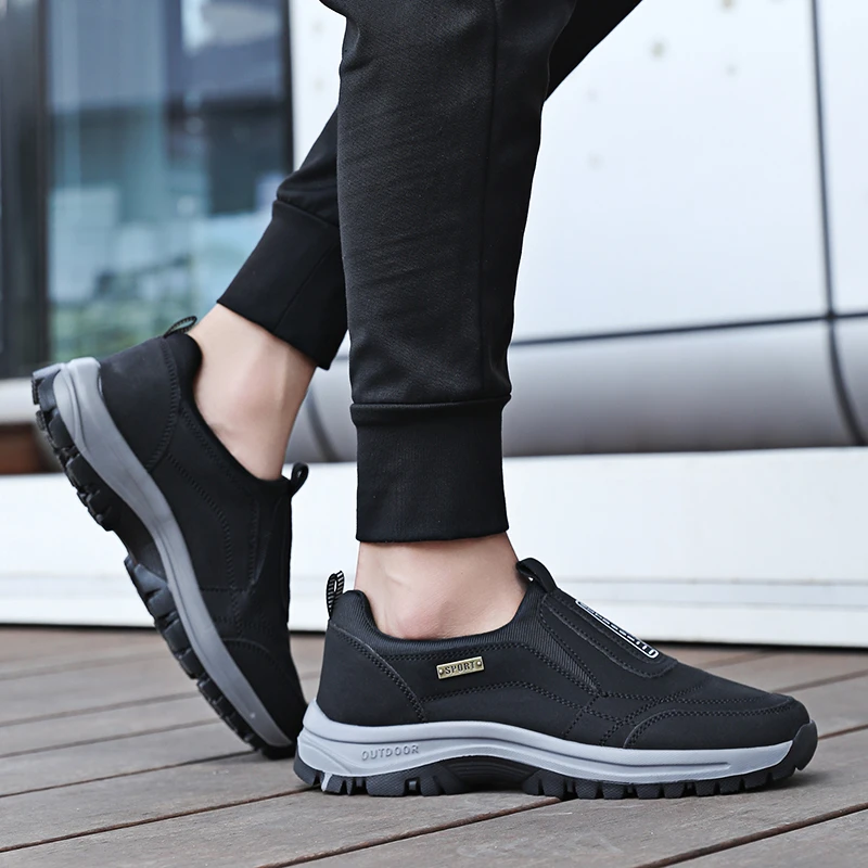 Casual Sneakers New Men\'s Autumn Outdoor Tennis Sports Suede Platform Anti Slip Hiking Breathable Casual Work Shoes Footwear