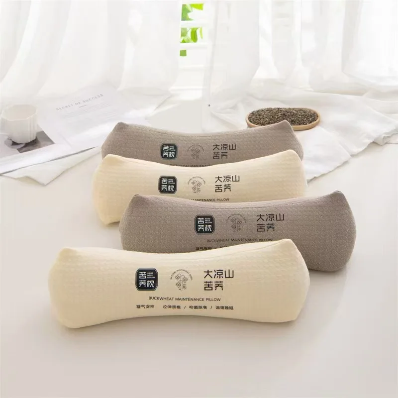 Neck Support Pillow round Shape Whole Buckwheat Hull Cervical Spine Protection Pillow Core Comfortable Material Citywalk Suit...