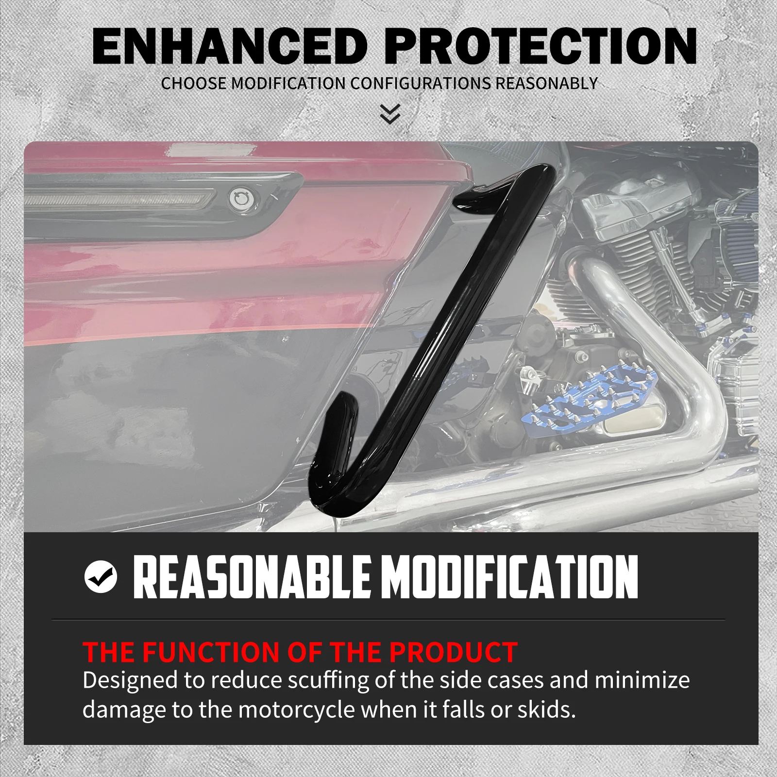 Motorcycle Rear Saddlebag Support Guard Rail Highway Crash Bar For Harley Touring Road King Electra Street Road Glide 2014-2023