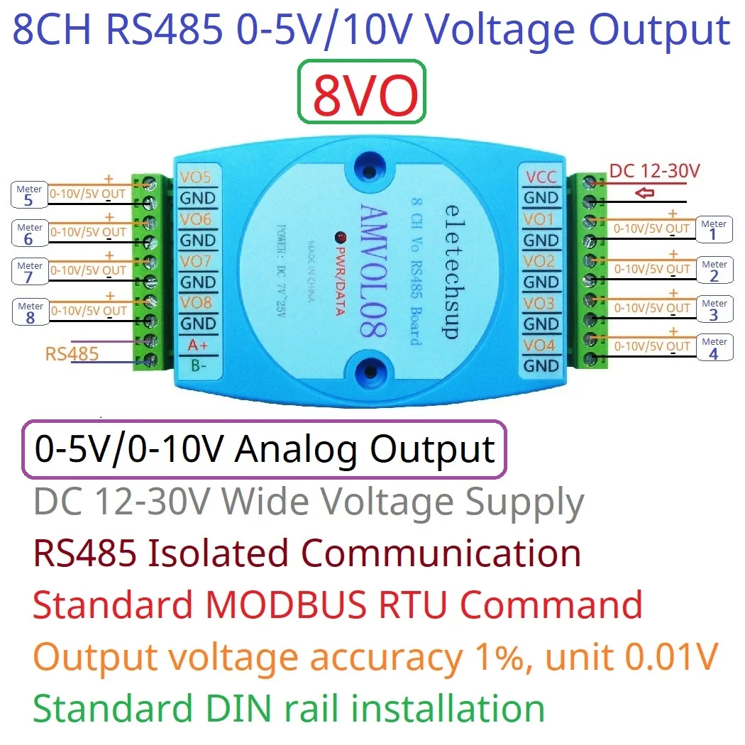 Imagem -04 - Placa de Expansão Modbus io Analógico Dac io Editor de Texto Rtu 8v Rs485 a 010v 05v Voltage Output