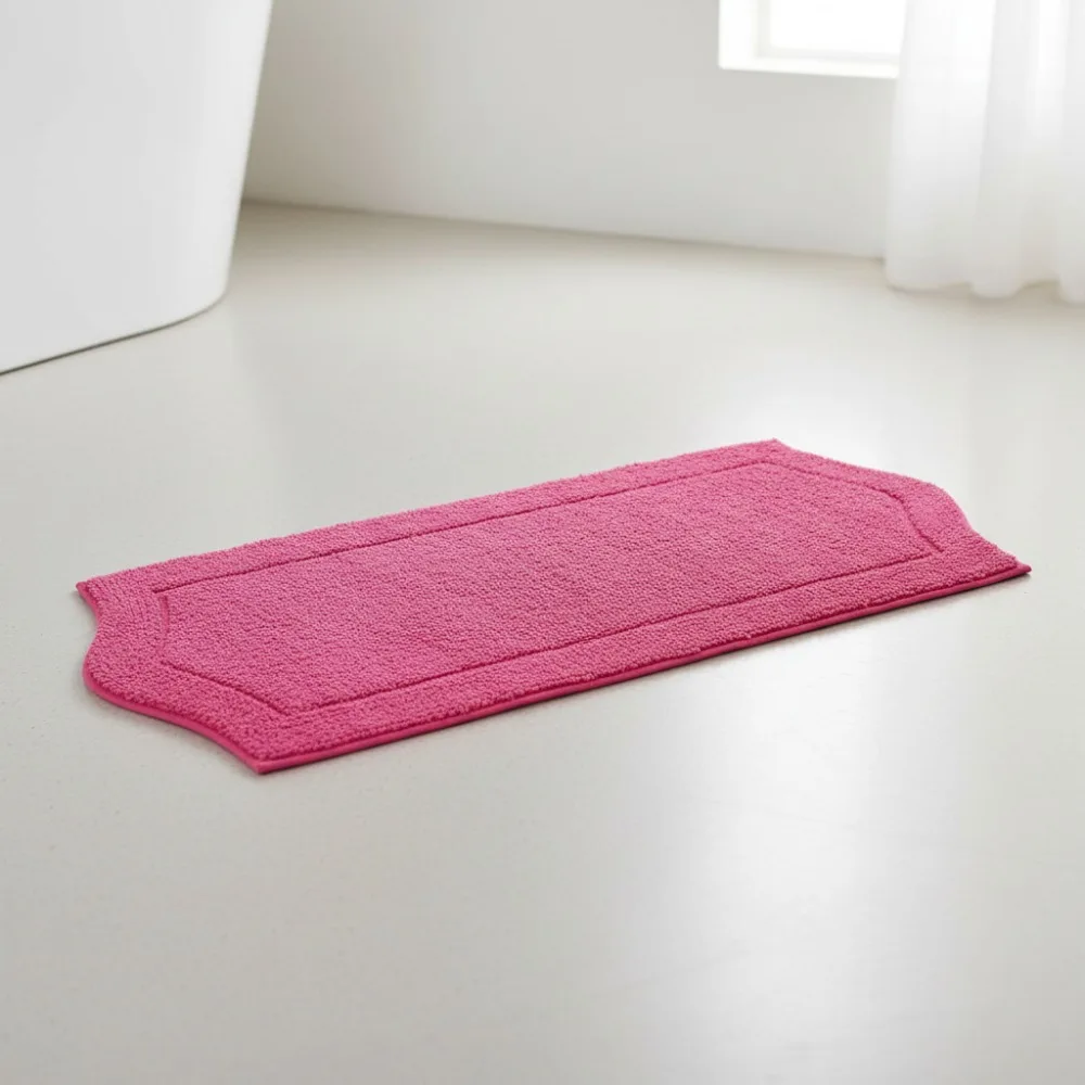 

Ultra Soft 100% Cotton Bath Rug Runner, Non-Slip Plush Carpet for Family Bathroom, 22x60 Inch Hot Pink