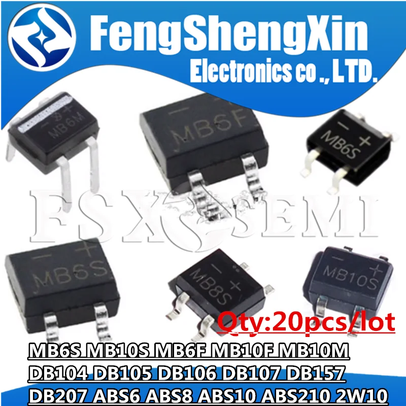 

MB6S MB10S MB6F MB10F DB104S DB105S DB106S DB107S DB207S MB10M DB104 DB105 DB106 DB107 DB157S DB207 ABS6 ABS8 ABS10 ABS210 2W10