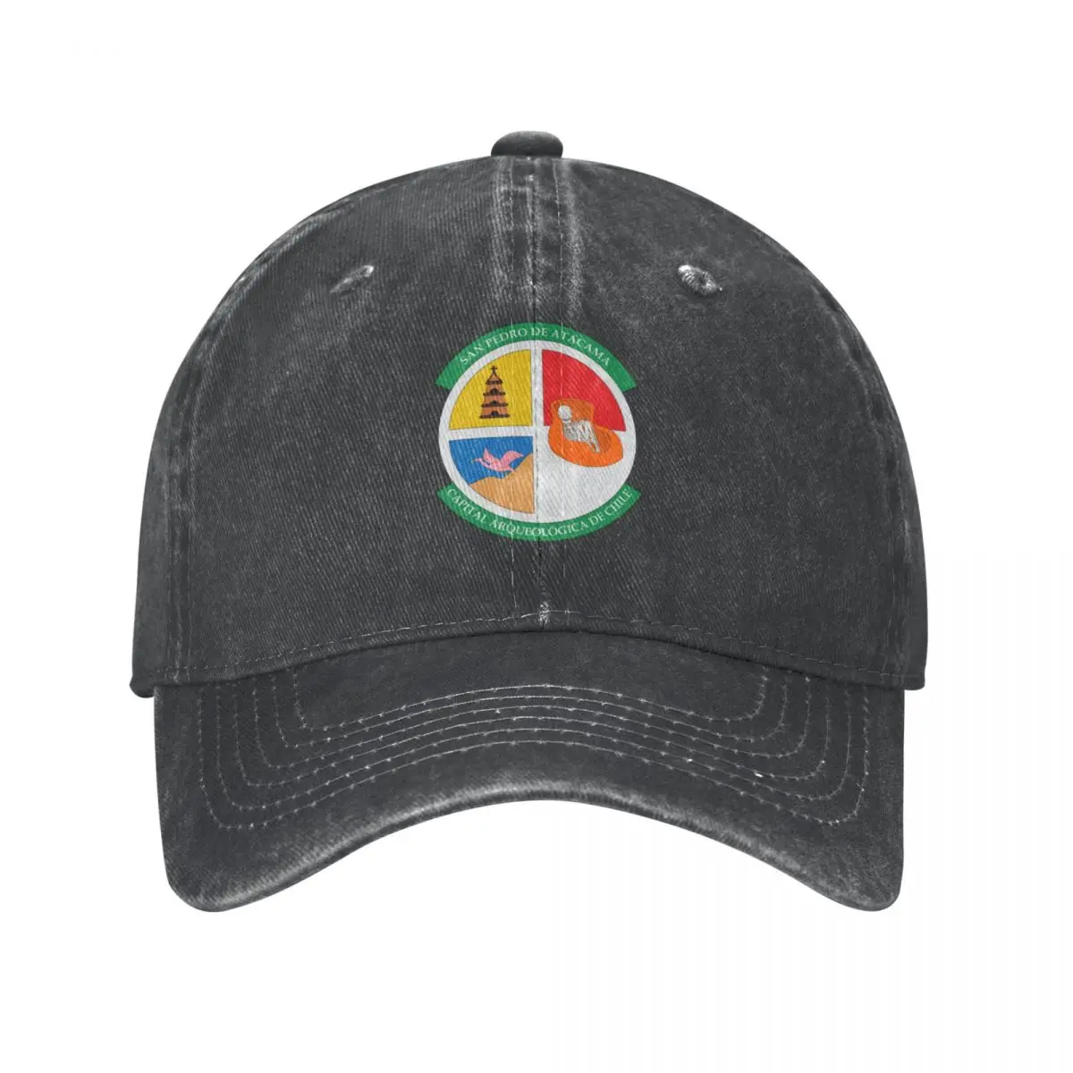 Coat of Arms of San Pedro de Atacama, Chile Cowboy Hat Snap Back Hat hard hat Uv Protection Solar Ball Cap Ladies Men's