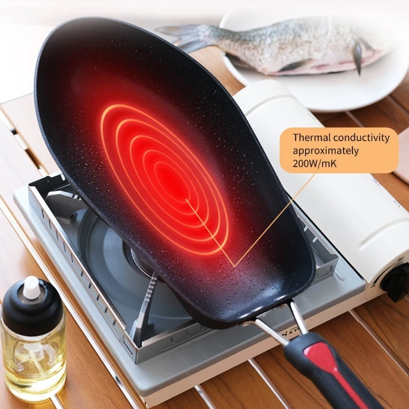 

Multipurpose 3D Nonstick Pan Kitchen Frying Pan for Fish and Vegetables Great for Indoor and Outdoor Cooking