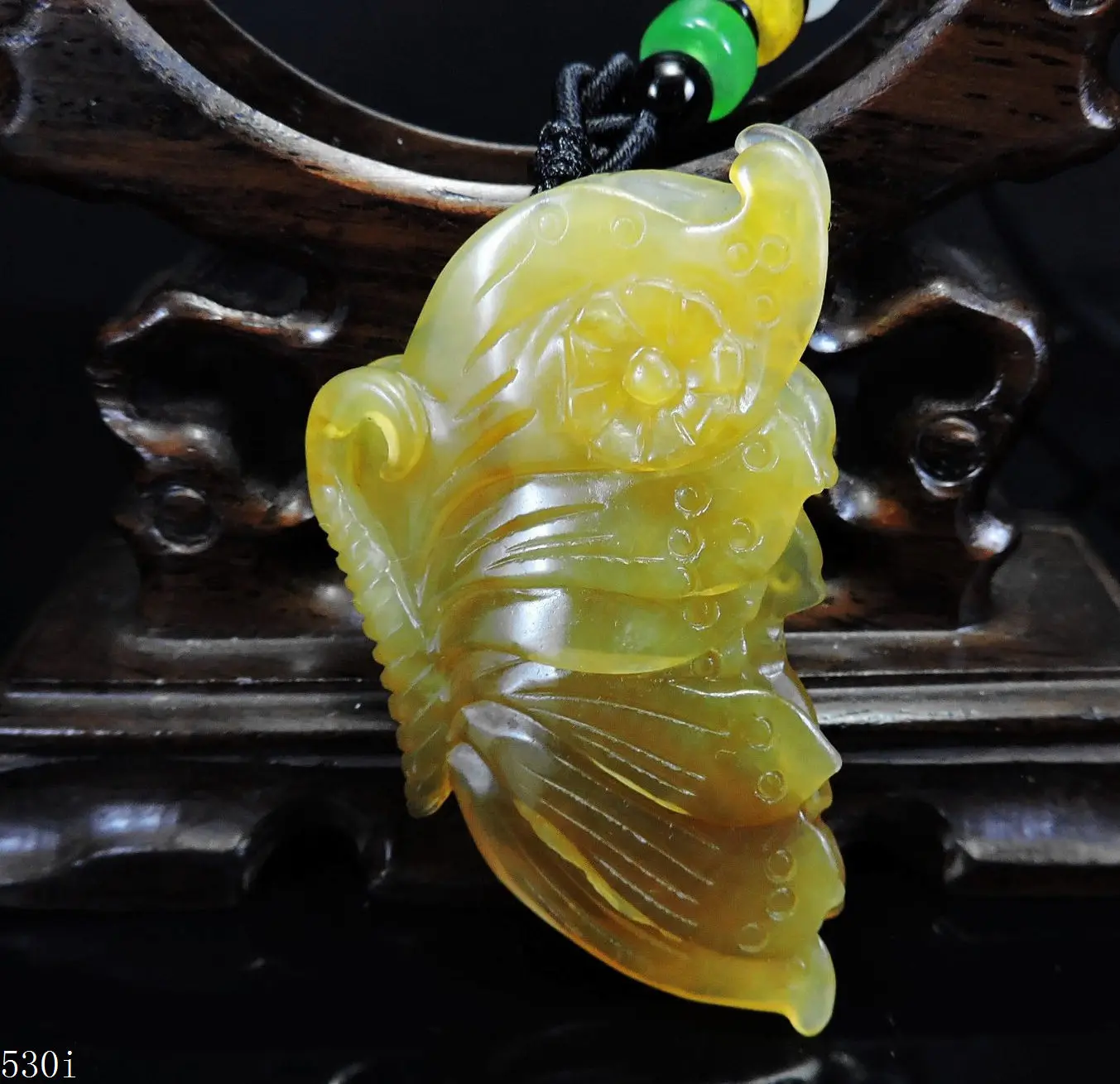 Jade Jewelry Natural Jade Pendant Necklace Hand-Carved butterfly Jadeite Necklace Pendant Gift No Treatment 530i