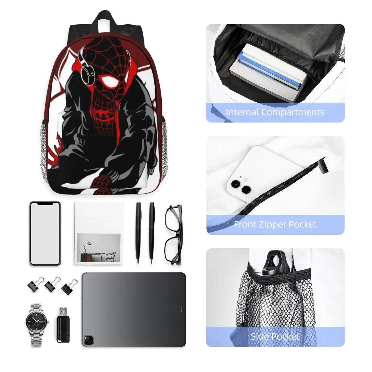 Spider Ghost Durable 15-Inch Backpack - Ergonomic Lightweight Design for Comfort and Convenience