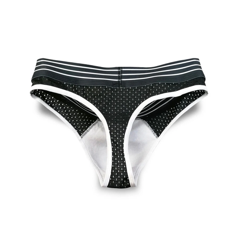 Sous-vêtements sexy respirants pour hommes, culotte imprimée lettre, taille basse, gros U poudres, slips masculins, caleçons en maille à haute