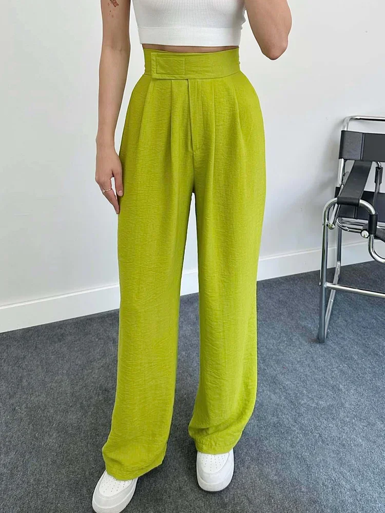 

High Waist Basic Casual Straight Pants for Women