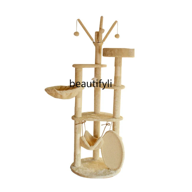 Cat Climbing Frame Toy Sisal Scratching Post Jumping Platform Cat Tree Integrated Multi-Layer