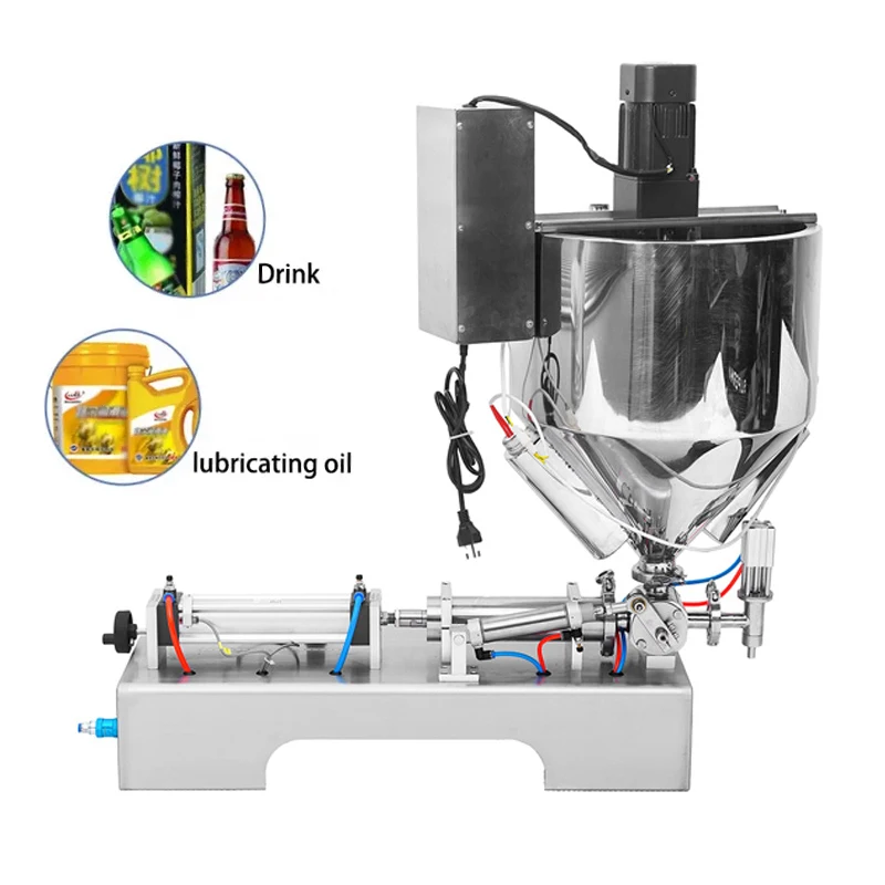 Pneumatic Paste Filling Machine Heating And Stirring Type Filling Machine Electric Creamy Cosmetics Single Head Filler