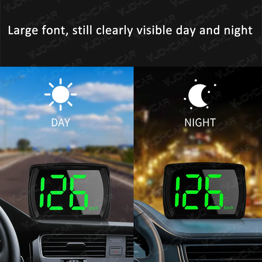 Vjoycar 2023 Latest GPS HUD Digital Speedometer Plug and Play for All Cars Big Font KMH MPH Car Accessories Factory Direct Sale