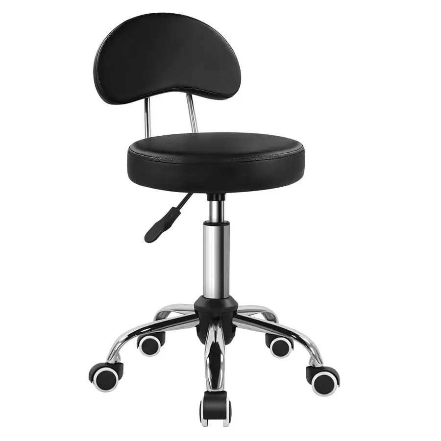 

Стул на колесиках с регулируемой высотой спинки, вращающийся, из искусственной кожи, для офиса, дома, работы, черный