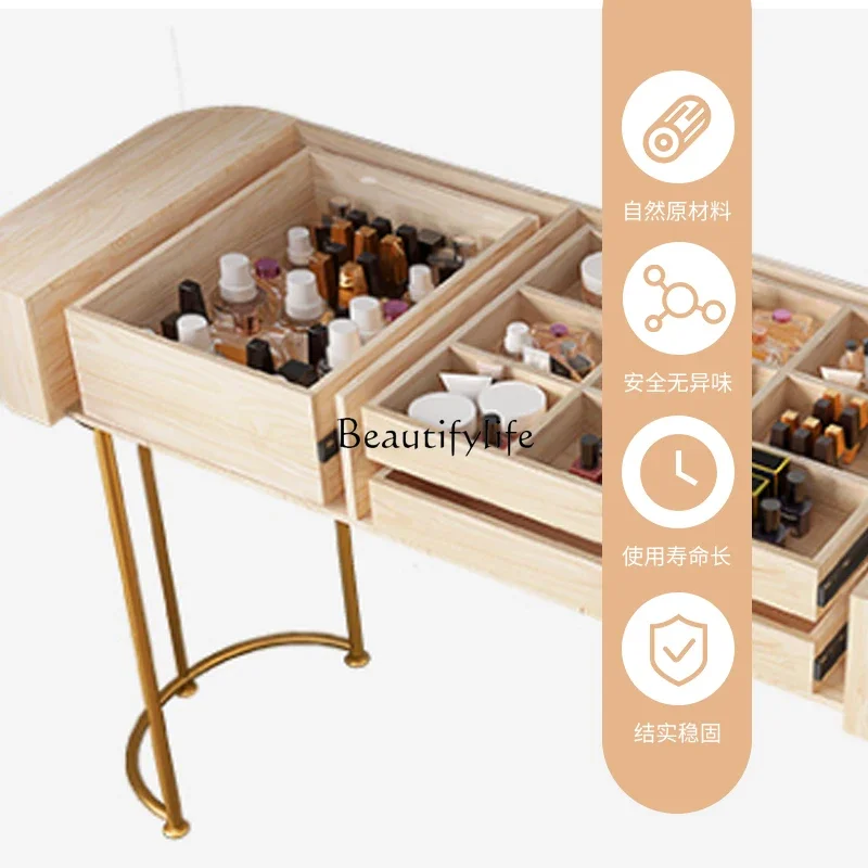 LD33Solid Wood Stone Plate Light Luxury Advanced Dressing Table Bedroom Modern Simple and High-End Storage