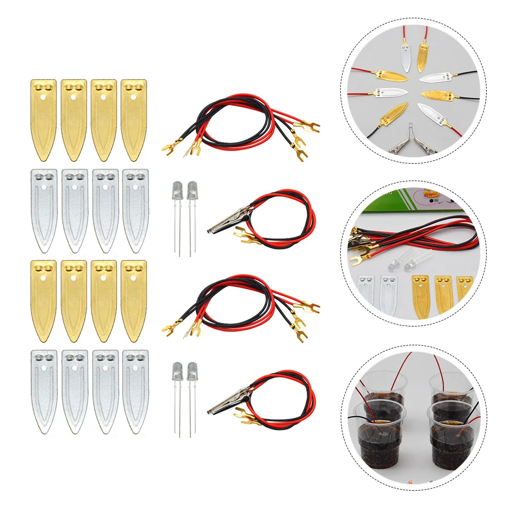

2Sets Experiment Supplies Zinc Copper Strips High Quality Metal Durable Education Kit for Classroom Scientific