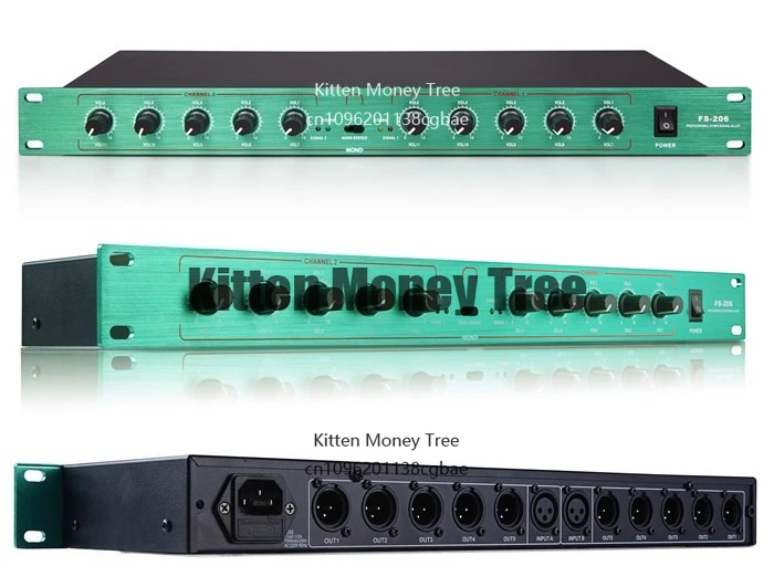 

FS-206 10-позиционный разветвитель/аудиоразветвитель/распределитель аудиосигнала, усилитель-распределитель