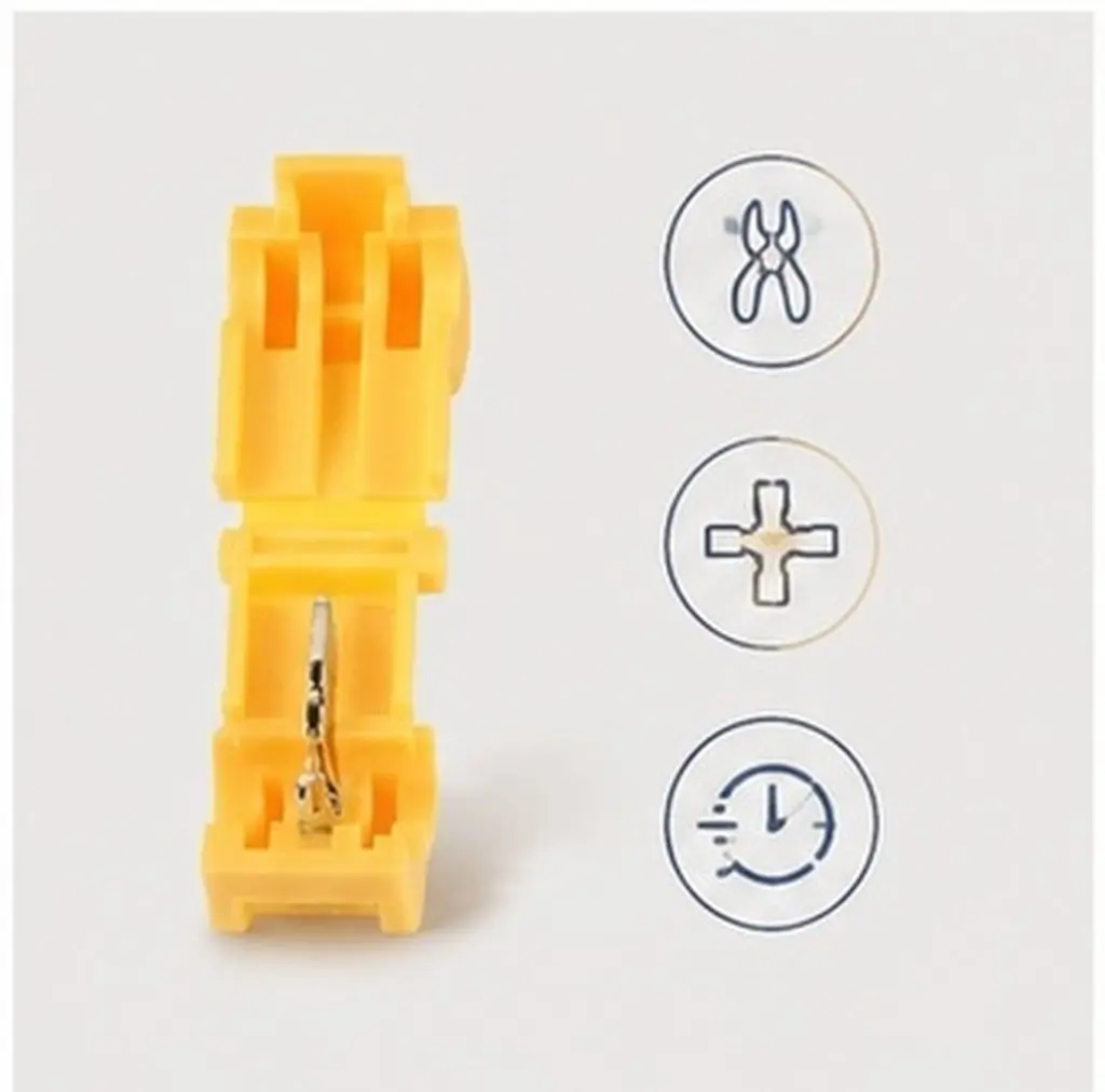 100Pcs T Tap Wire Connectors Brass Crimpless Quick Splice Connectors for Car Stereo Motorcycle Automotive Electrical Wire Tap