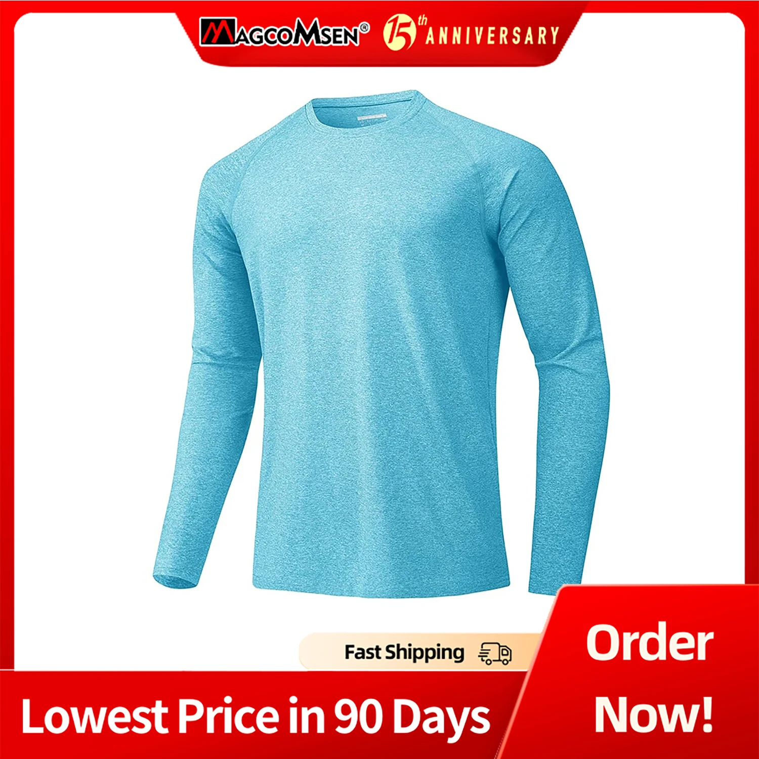 MAGCOMSEN Men's Sun Protection T-shirt Long Sleeve Hiking Fishing Shirts UPF50+ UV Block Spring Summer Casual Tee Workout Shirts