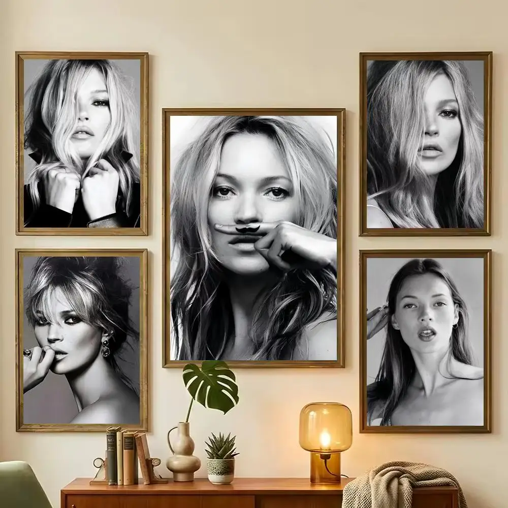 Model K-Kate Moss Poster Decorative Wall Art for Living Rooms, Bedrooms, Bars & Cafés, Stylish Home Décor Gift