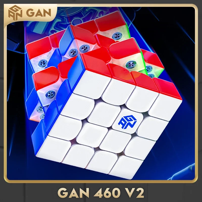 [CubeFun]GAN 460M V2 UV 4x4 Cube de vitesse magique magnétique sans autocollant professionnel Fidget jouet entraînement cérébral enfants cadeaux