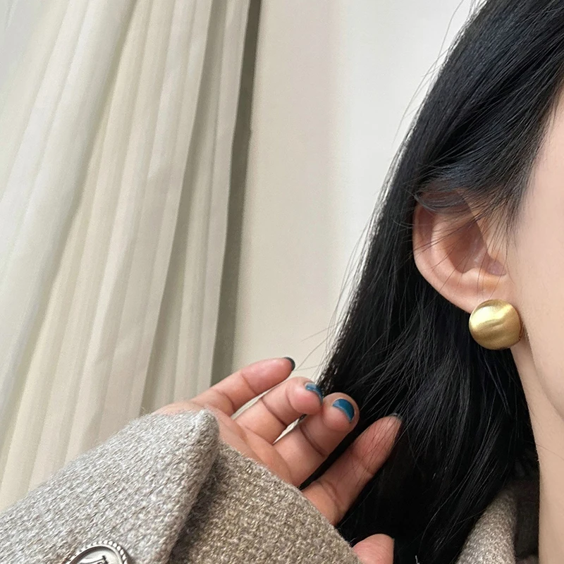 New 925 Sterling Silver Round Earrings Distinctive Women Charm Simple Style Earrings Birthday Gift Fine Jewelry Accessories