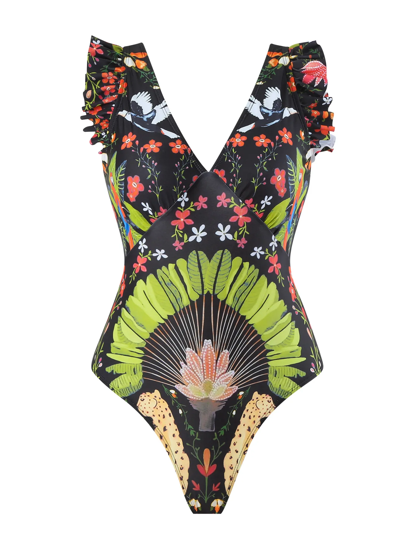 2024 New 2 Pieces Print Retro Swimwear Push Up Playa Women's Swimsuit One Piece Bodysuit Patchwork Bathing Suit Pads Female Set