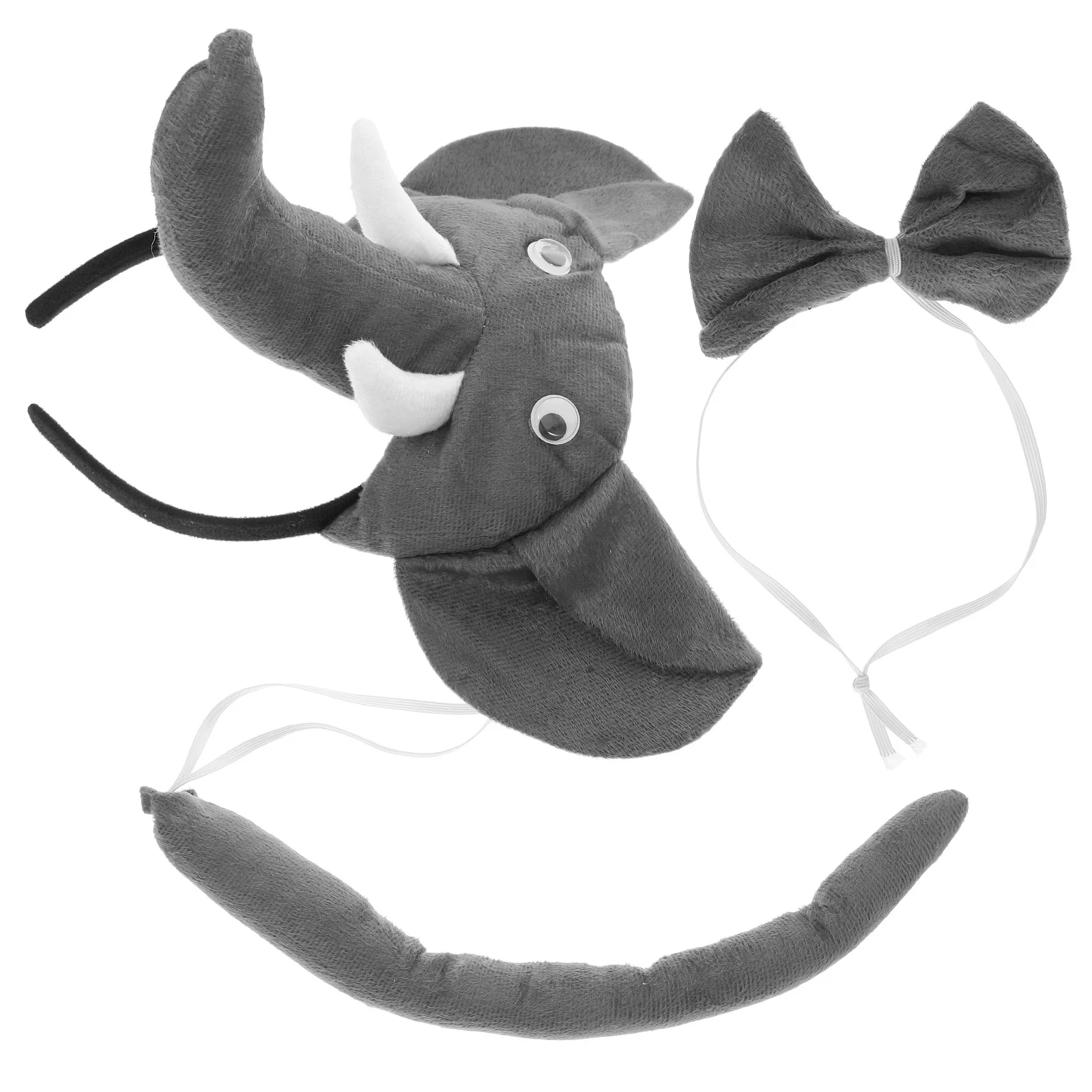 Conjunto de fantasia de animal de 3 peças, faixa elástica com cauda e lembranças divertidas para acessórios de cosplay
