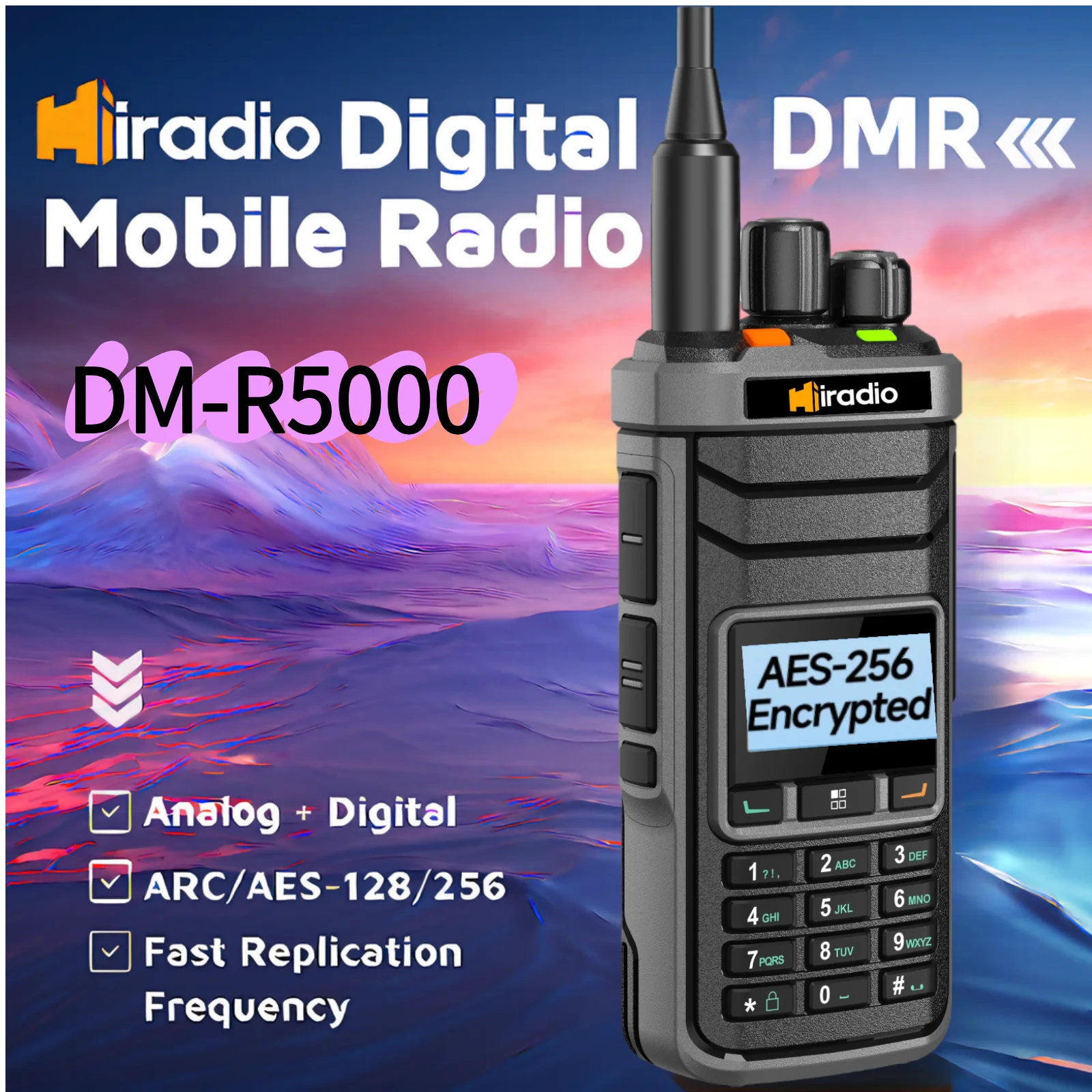 Iradio R5000 جهاز اتصال لاسلكي رقمي ثنائي الوضع DMR/تناظري اتجاهين راديو فتحة زمنية مزدوجة راديو هام 1024CH SMS AES256 NOAA DTMF UV #4