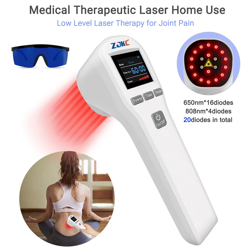 Professional 880mW Phototherapy Treatment Cold Laser Therapy Device for Pain Relief Joint Back Shoulder Neck 650nmx16+808nmx4