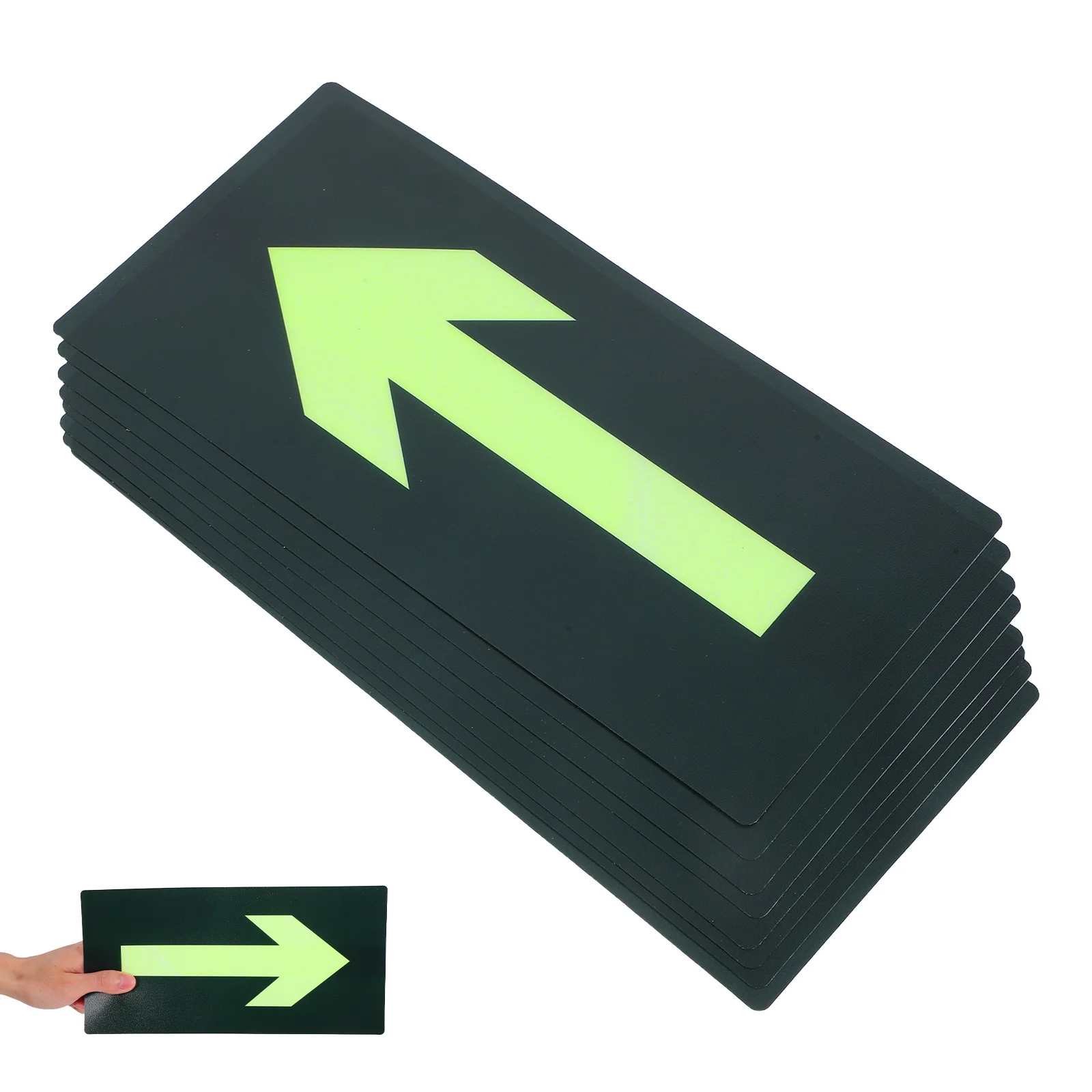 

8Pcs Luminous Exit Arrow Stickers Glow in The Dark Waterproof Self Adhesive Emergency Fire Evacuation Safety Signs for Public