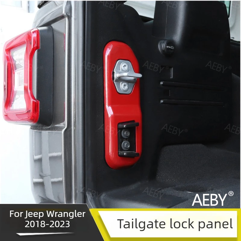 For Jeep Wrangler 2018 Tailgate panel cover decoration,Trunk tailgate latch,lock bread,car decorative stickers,Accessories