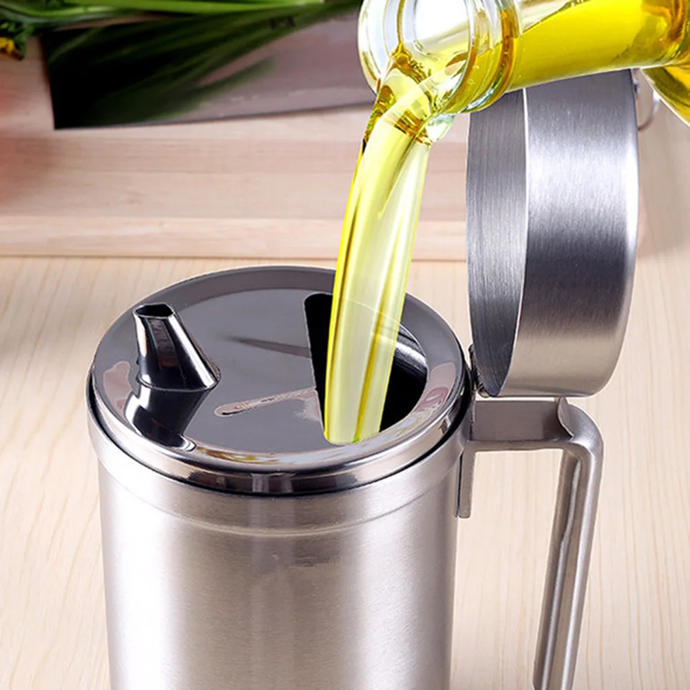 

Stainless Steel Oil Dispenser 550Ml Vinegar Container Sauce Bottle Kitchen Thickener Anti Drip Easy Control Oil Can