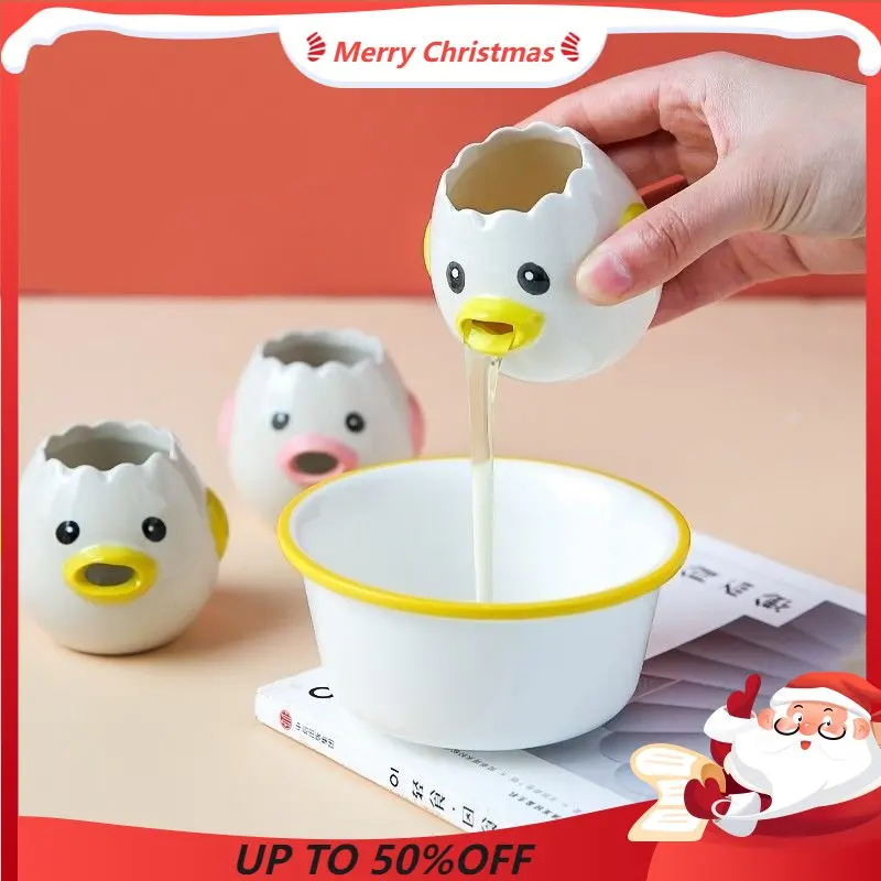 

Eggs White Yolk Separator Tool Chicken Egg Yolk White Separator Ceramics Ceramic Cartoon Chick Egg Separator Kitchen Gadgets