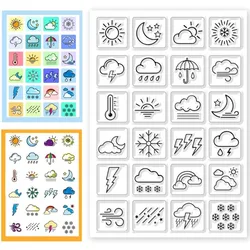 1Sheet Weather Clear Stamps Transparent Silicone Stamp Mini Weather Silicone Seals Stamp for Calendar Planner Decoration and DIY