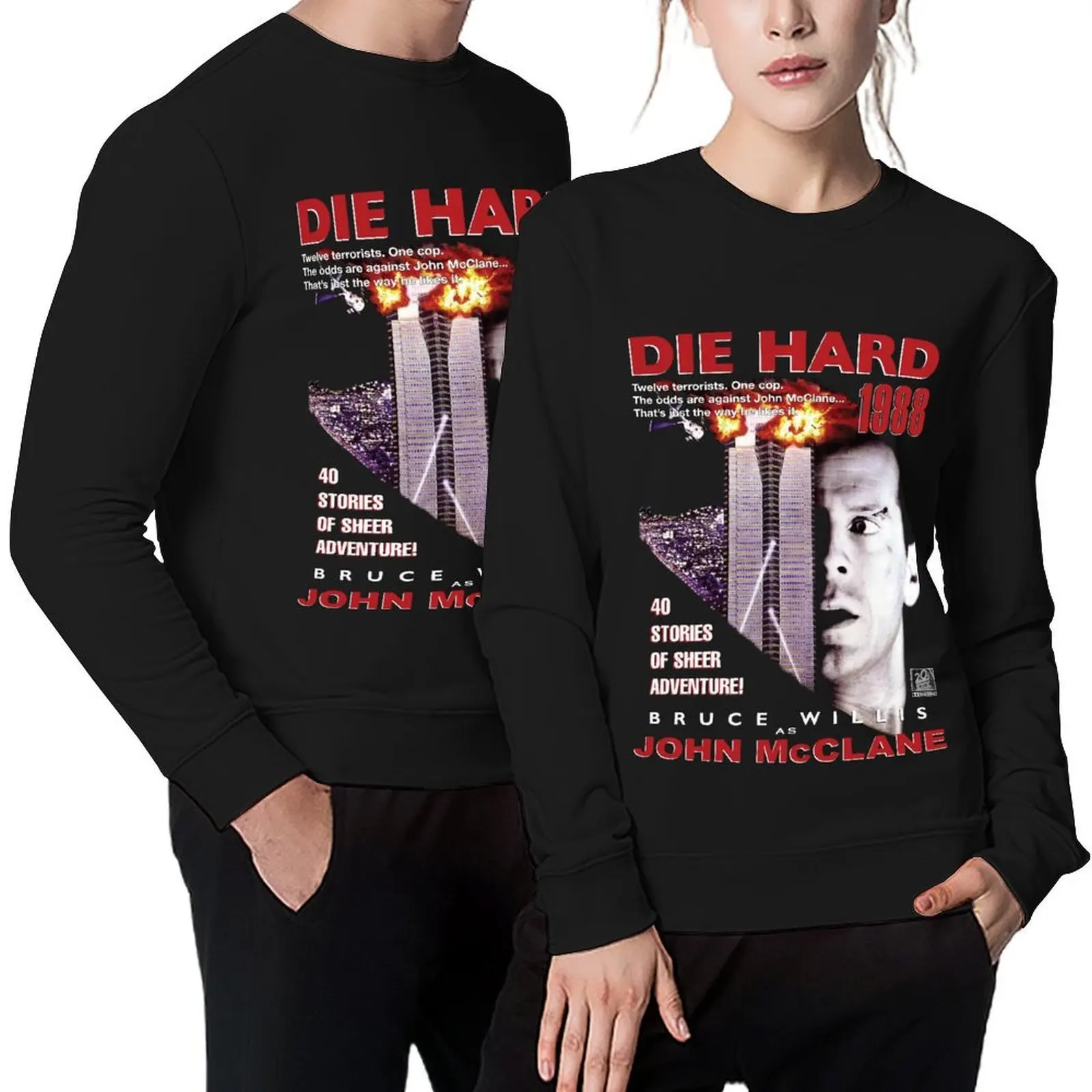 

Die Hard Retro Movie Montage Pullover blouse autumn jacket men tracksuit aesthetic sweatshirts