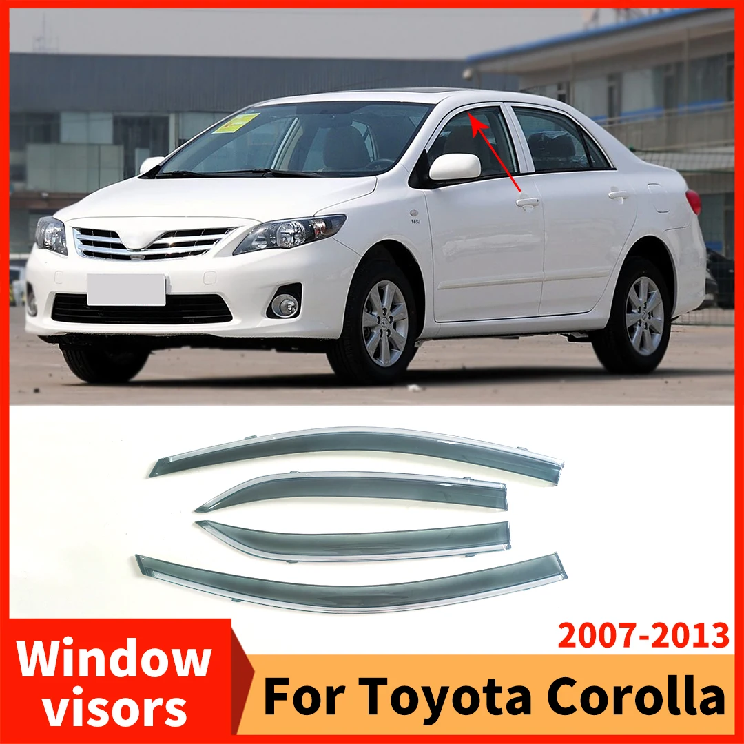 

Tuning Accessories Window Visors Rain Sun Guard Vent For Toyota Corolla 2007-2013 Sedan Wind Deflector Weathershield Moulding