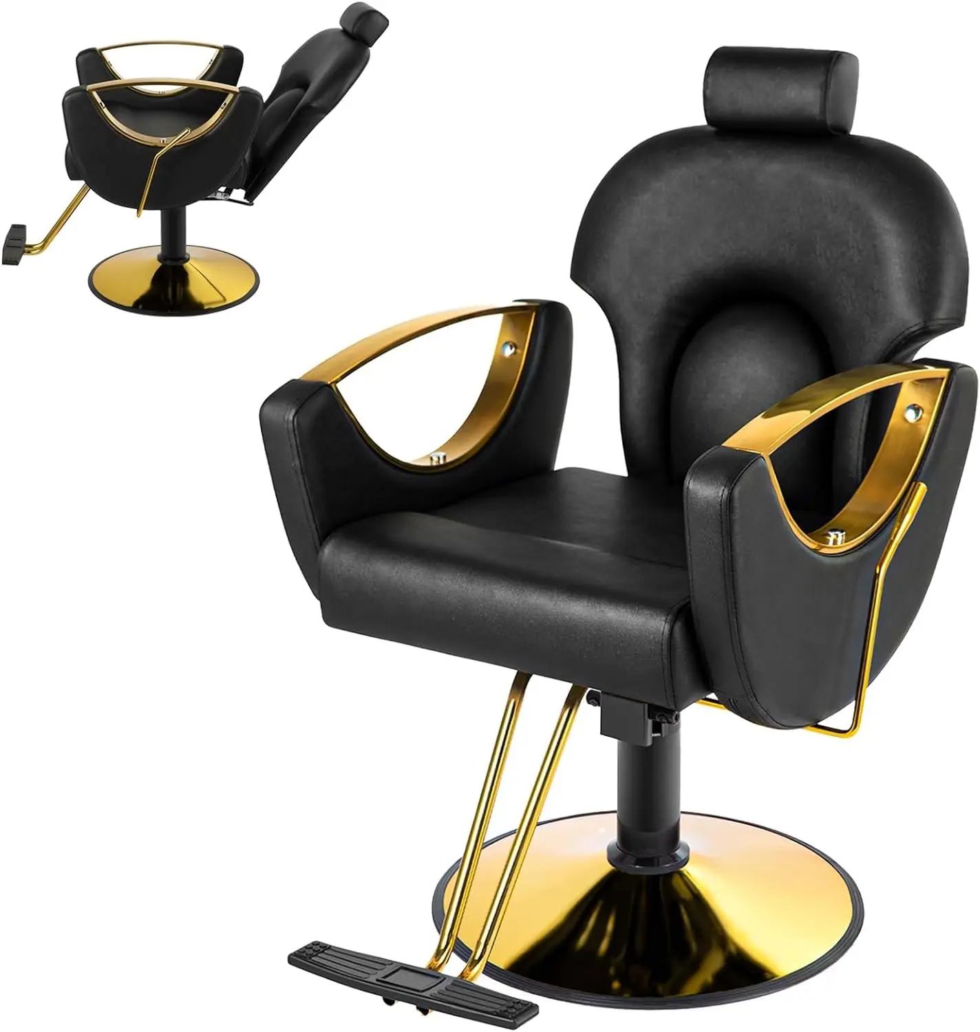 

Barber Salon Chair for Hair Stylist, Styling Hair Salon Chair with Professional Hydraulic PUM, Multi-Function Shampoo Chair