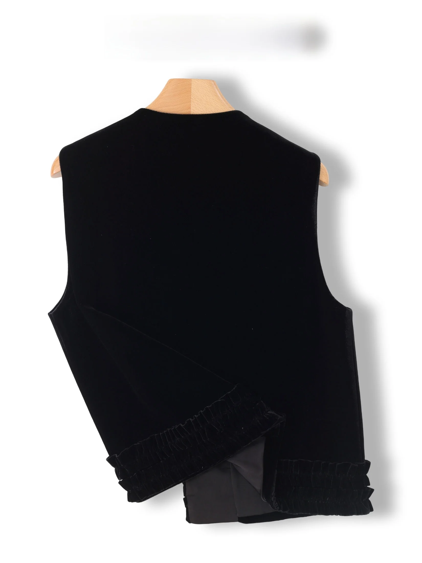 Beauty Filter Built-In Velvet Sleeveless Jacket Women's Outerwear New Chinese National Style Tank Top Short Length round Neck