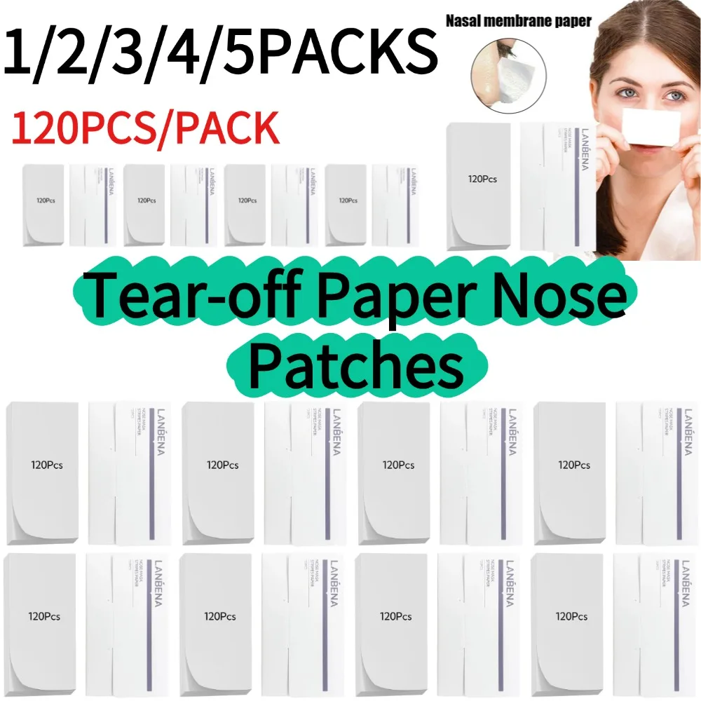 For LANBENA 120 Pcs/Pack*1/2/3/4/5 Nose Mask Stripes Paper Tear-off Paper Nose Patches For Blackheads Cleansing Skin Care Tool