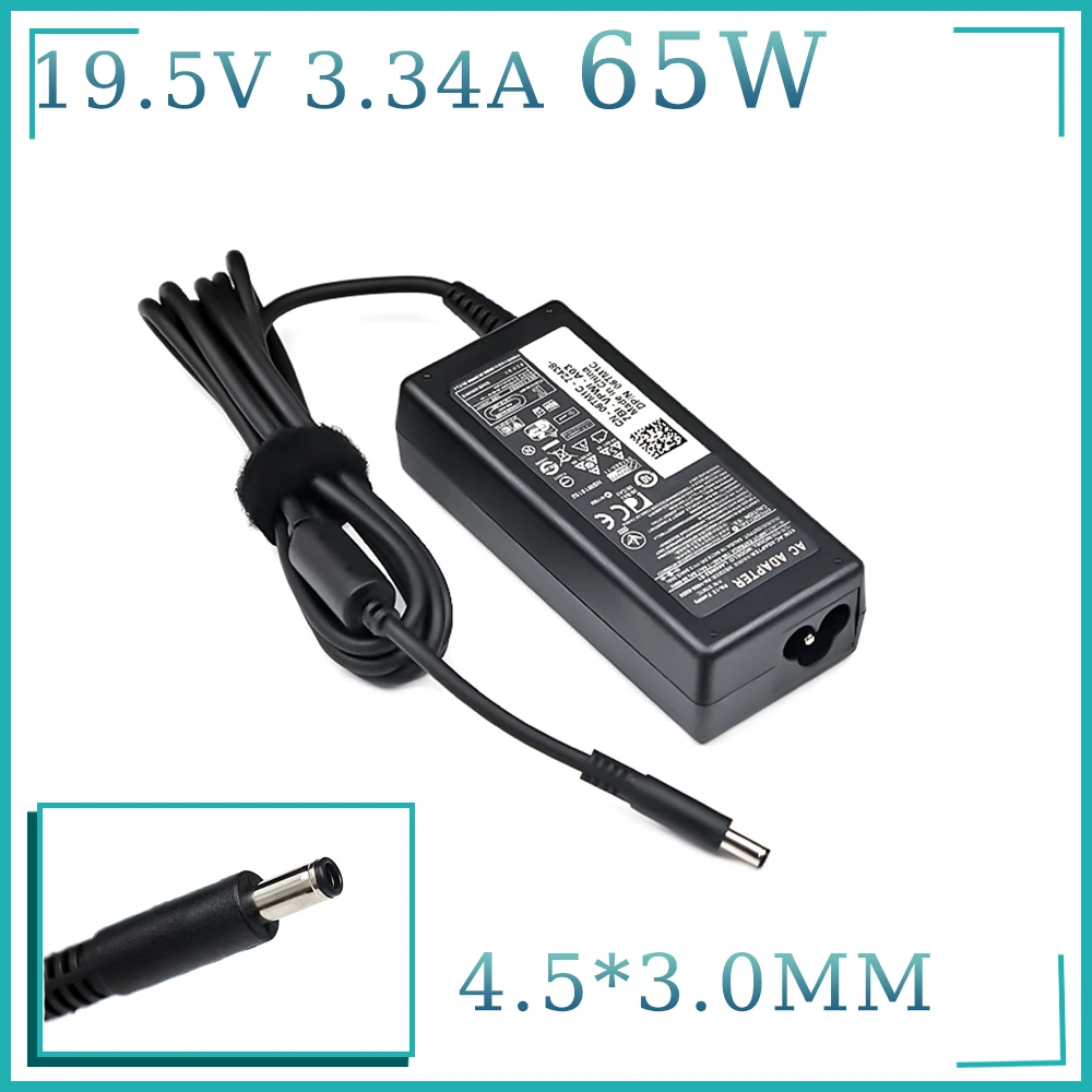 

19.5V 3.34A 65W Laptop Charger Adapter For Dell Inspiron 15 3551 3552 3558 5551 5552 5555 5558 5559 7568 P28E P57G 4.5*3.0mm