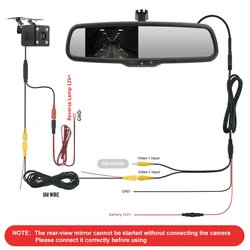 4.3 Inch Car Rearview Mirror Monitor with Original Special Bracket Auto brighness TFT LCD Screen for Rearving camera