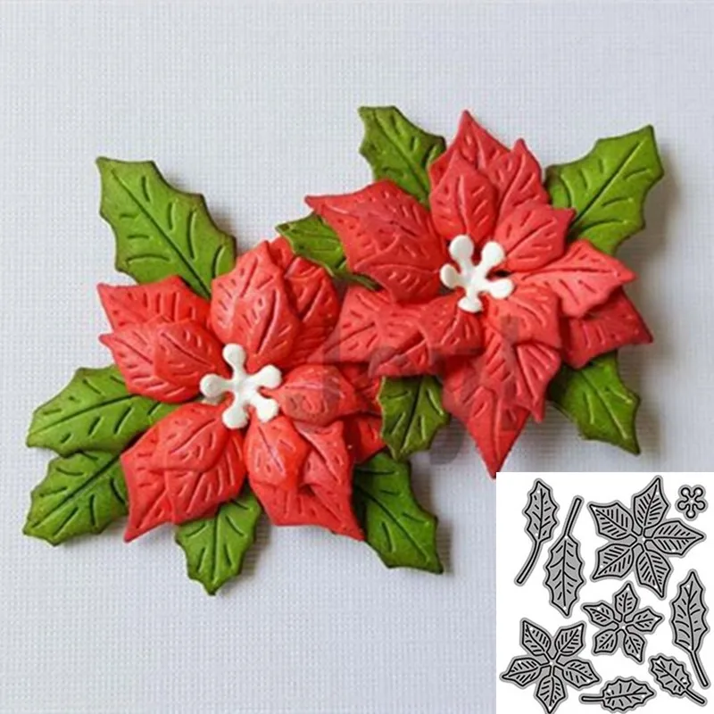 

New Christmas Flower Metal Cut Dies Stencils for Scrapbooking Stamp/Photo Album Decorative Embossing DIY Paper Cards