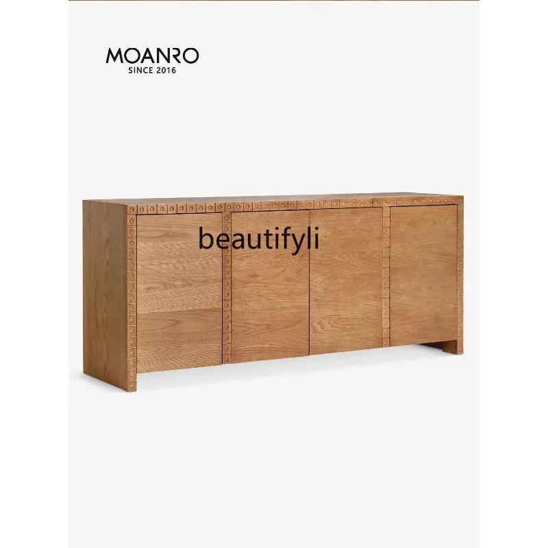 

French solid wood dining side cabinet antique living room locker bedroom storage drawer chest cabinet