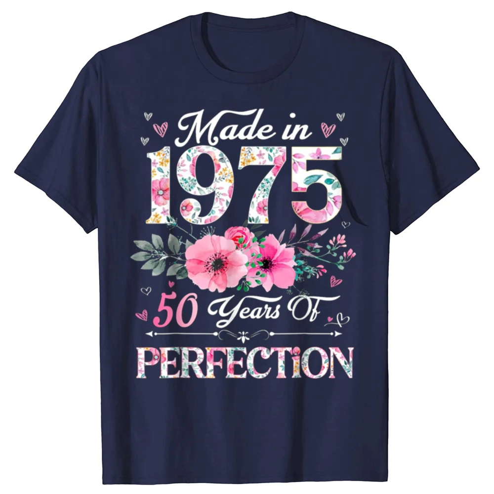 50th Birthday Gifts Men Women 50 Years Old Vintage 1975 T-ShirtWomen Men Clothing Streetwear Graphic T Shirts Harajuku