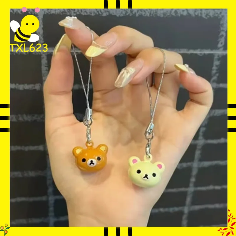 

Мини-брелок Rilakkuma: милый мультяшный медведь-подвеска для телефона, сумки, рюкзака, Airpods, наушников, пенала