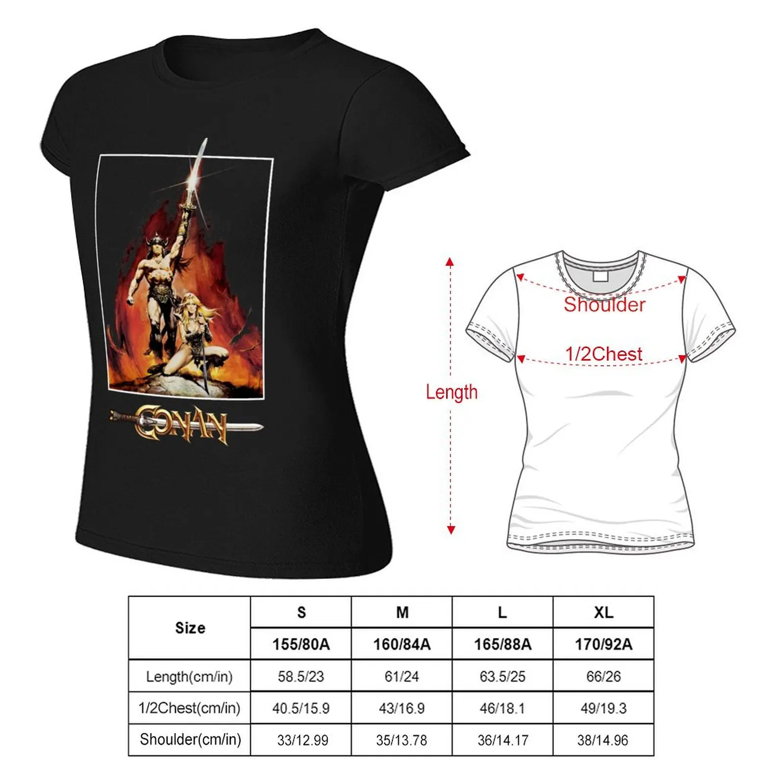 Conan das barbarische klassische T-Shirt lustige T-Shirts schwarze T-Shirts für Frauen