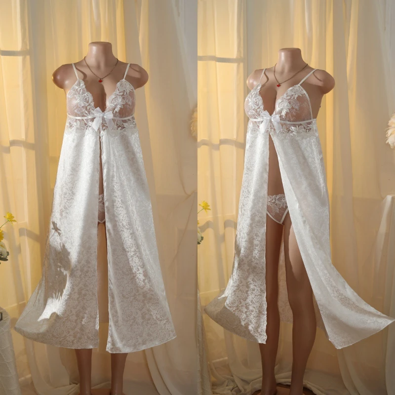 

2026 Summer New Sexy Thin Shoulder Strap Medium to Long Flower Printed Design Feel Fork Home Dress