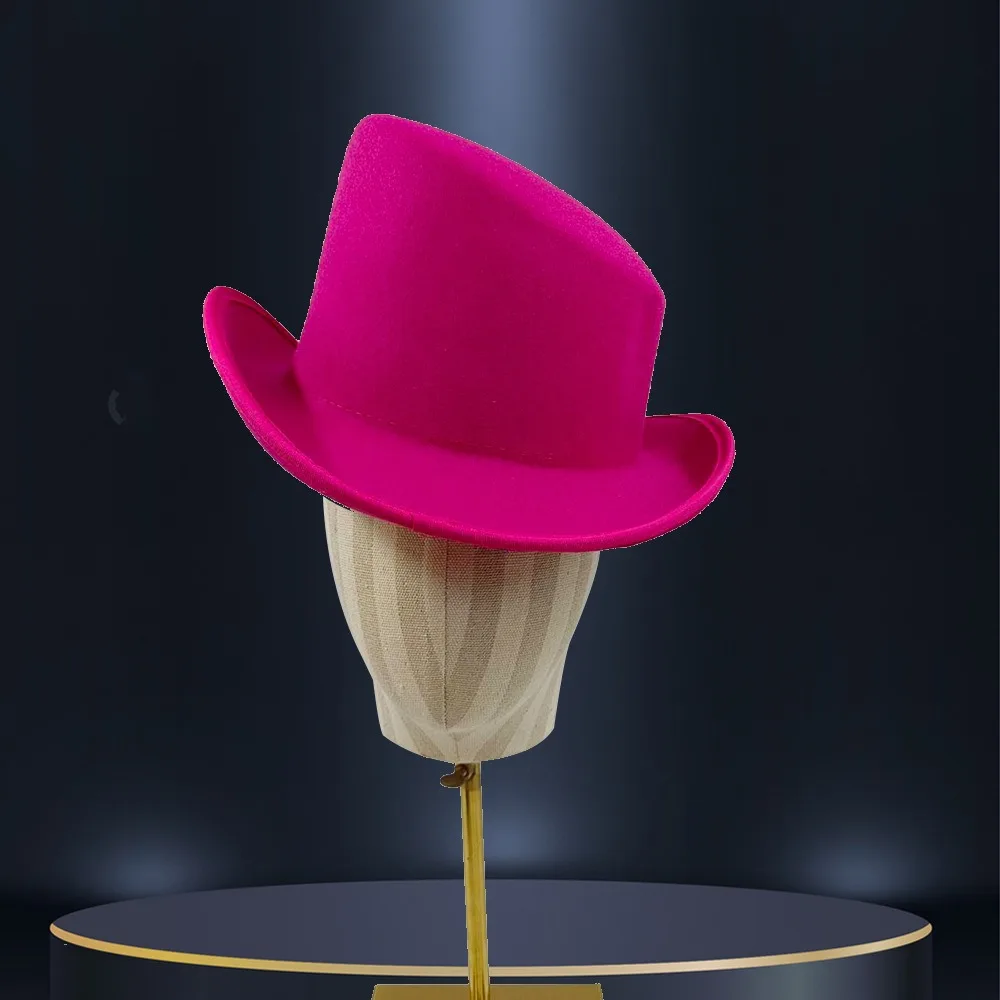 Fashion Angled Edge Fedora Hat British Style Bucket Hat Magic Hat Cotton Multicolor Bowler Jazz Hat Carnivals
