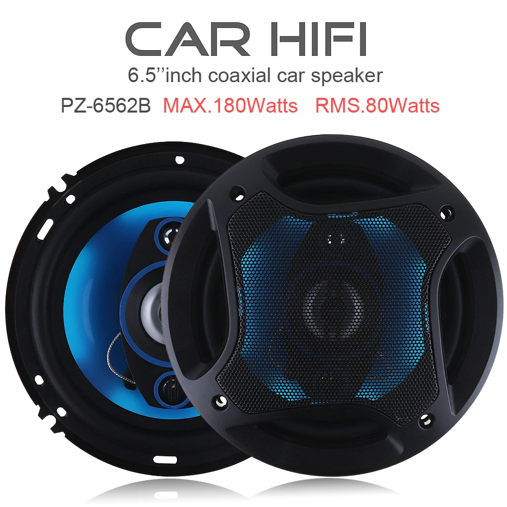 

2pcs Car Speakers PZ-6562B 6.5 Inch 180W 3 Way Car Coaxial Horn Auto Audio Music Stereo with Full Range Frequency