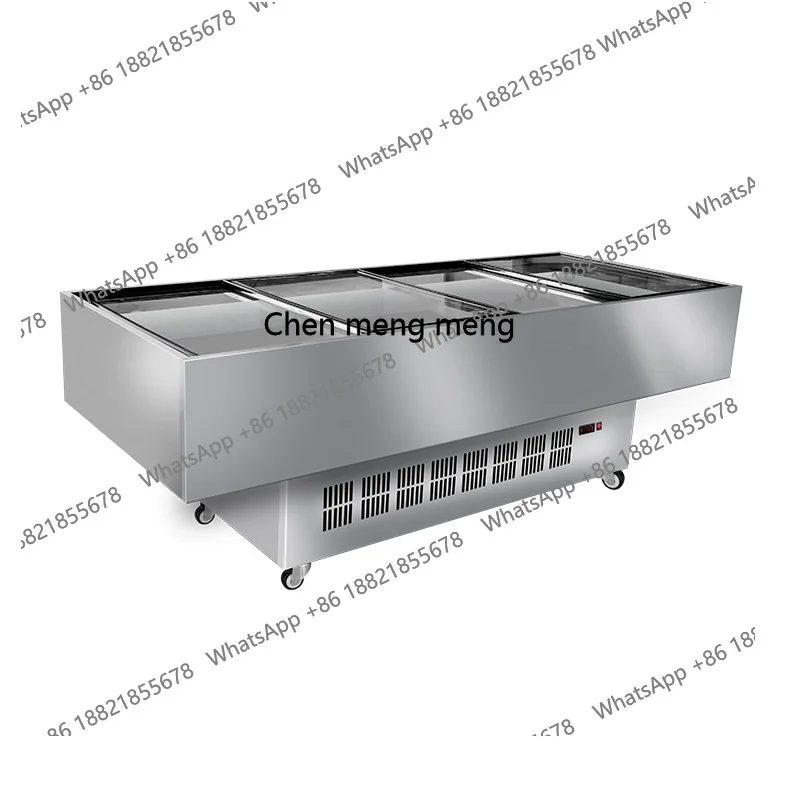 

Stainless steel ice table flat seafood cabinet commercial frozen display cabinet horizontal refrigerated fresh-keeping cabinet